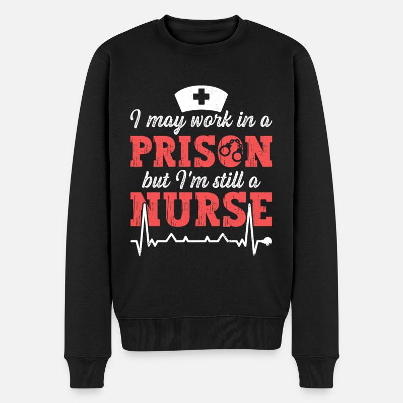 Infirmière infirmière en prison - Pull Premium bio Homme - noir
