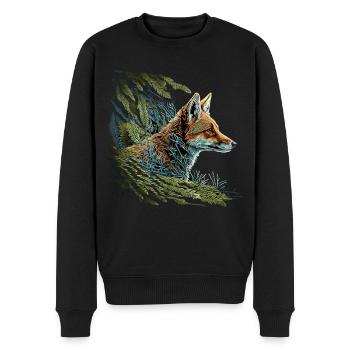 Fuchs Tierliebhaber Tierisch Tier Geschenkidee - Männer Premium Bio Pullover - Schwarz - Vorne - Nico (187cm)