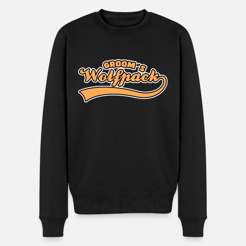 Bräutigam`s Wolfsrudel - Männer Premium Bio Pullover - Schwarz