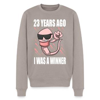 Homme Sperme Anniversaire 23 ans - Pull Premium bio Homme - taupe - Devant - Nico (187cm)