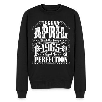 April 1965. Geburtstag April 1965. Geschenk 1965. - Männer Premium Bio Pullover - Schwarz - Vorne - Nico (187cm)