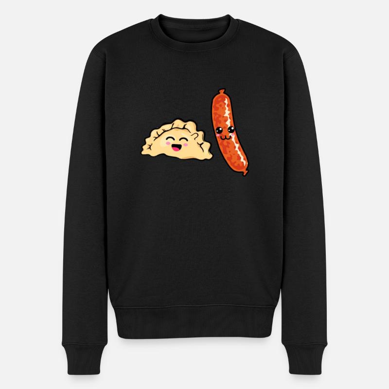 pierogi kielbasa - Männer Premium Bio Pullover - Schwarz