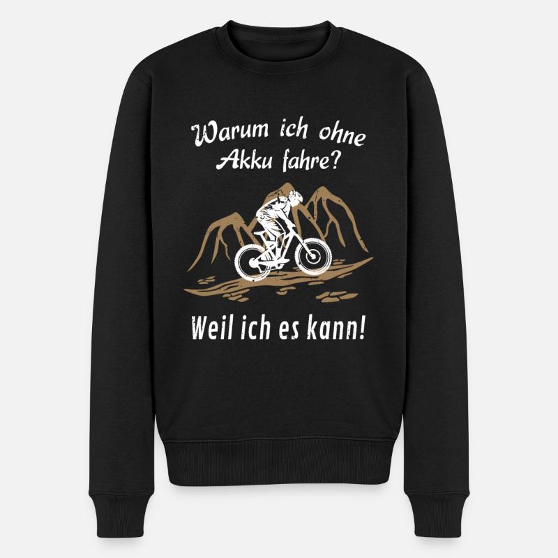MTB Fahrrad - Männer Premium Bio Pullover - Schwarz