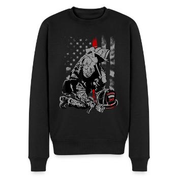 Fireman American Flag idée Thin Red Line Firefight - Pull Premium bio Homme - noir - Devant - Nico (187cm)