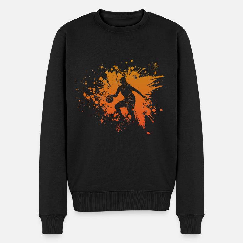 Splash Orange Basketball Filles - Pull Premium bio Homme - noir