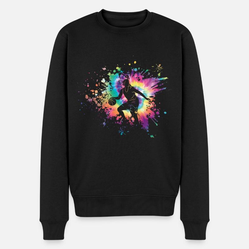 Tie dye Basketball Filles - Pull Premium bio Homme - noir
