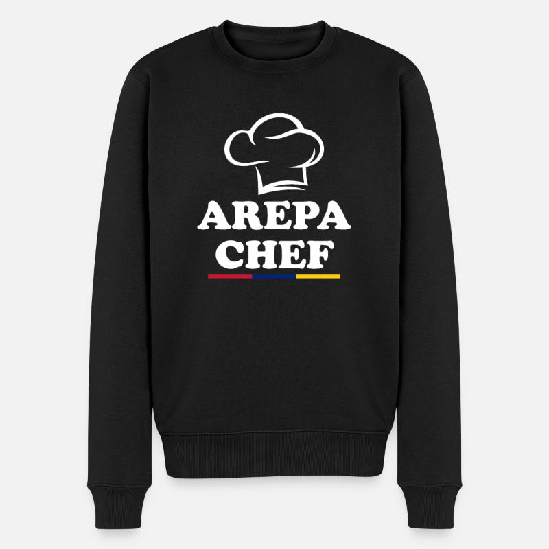 arepas chef, arepa - Männer Premium Bio Pullover - Schwarz