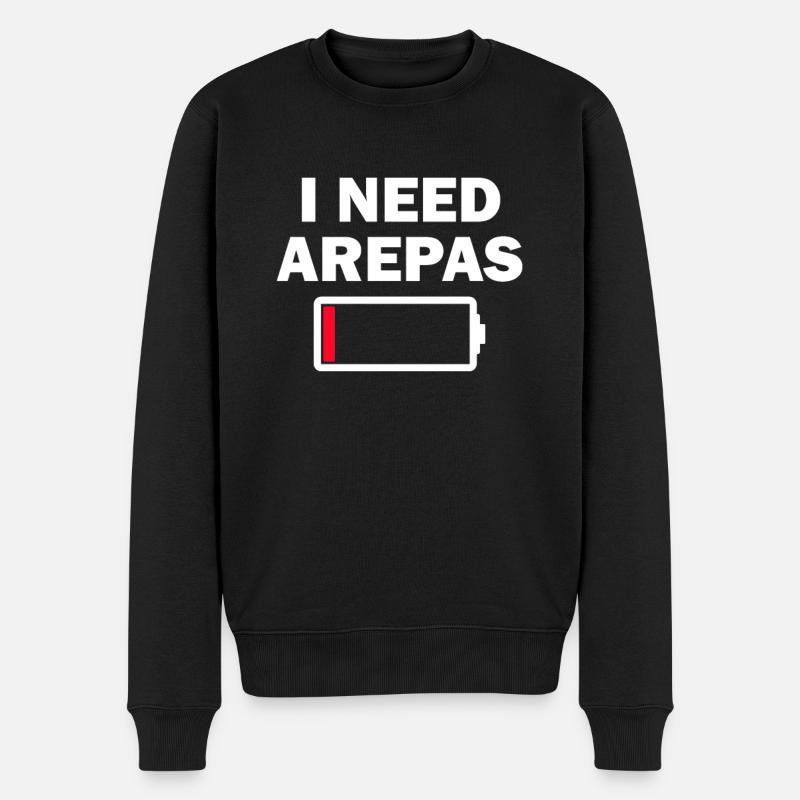 i need arepas - Männer Premium Bio Pullover - Schwarz