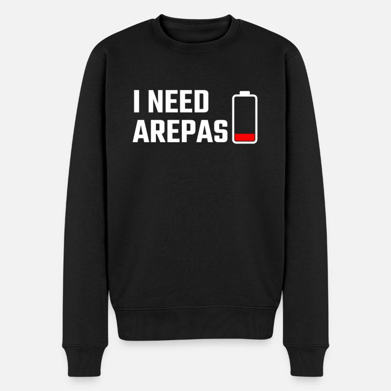 i need arepas - Männer Premium Bio Pullover - Schwarz