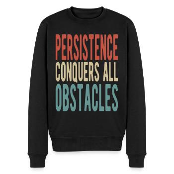 La persévérance surmonte tous les obstacles - Pull Premium bio Homme - noir - Devant - Nico (187cm)