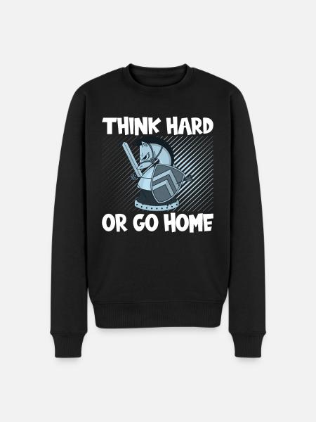 Chess Think Hard - Men's Premium Organic Jumper - black