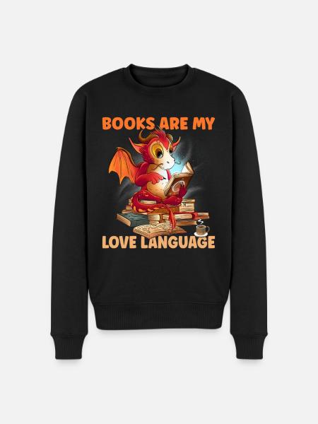 Read Books Love Language - Men's Premium Organic Jumper - black