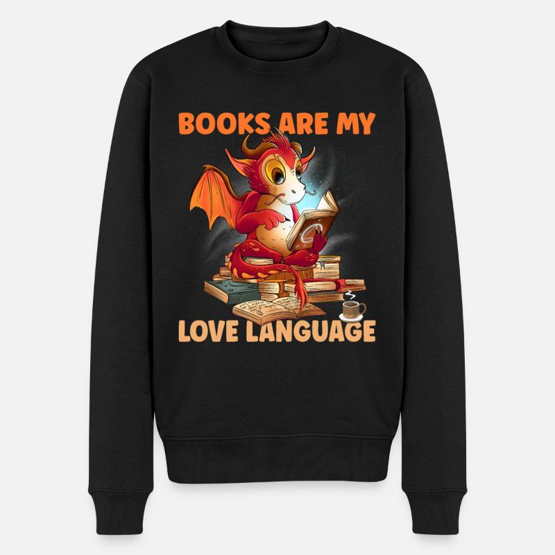 Books Love Language Lesen - Männer Premium Bio Pullover - Schwarz