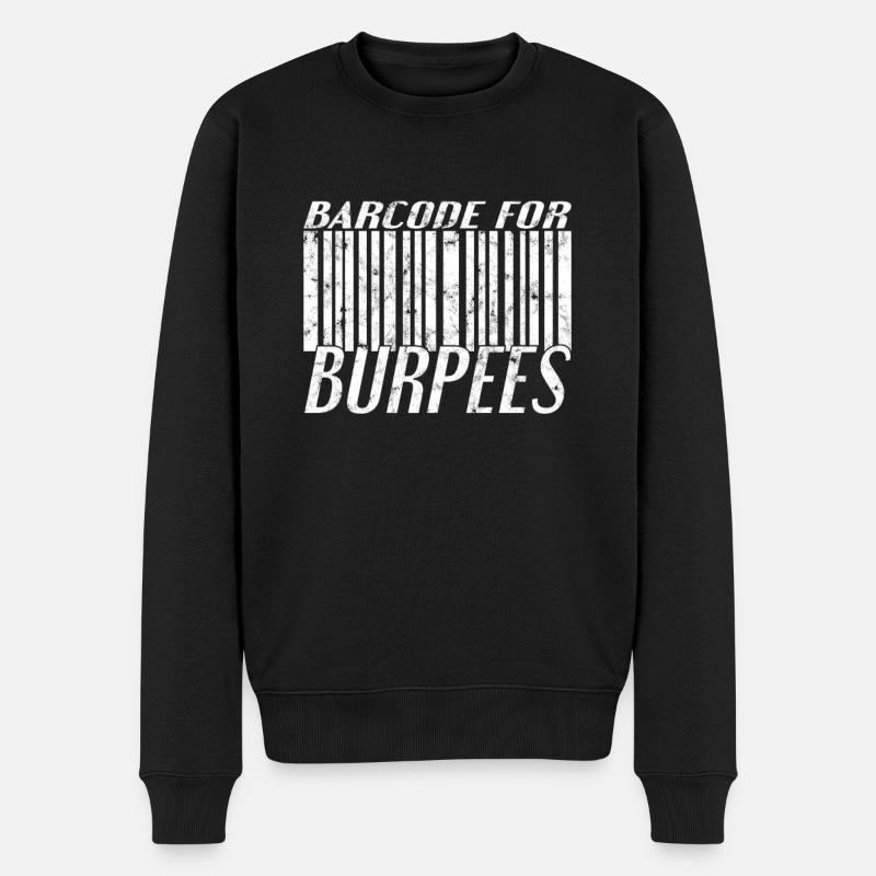 Burpee Barcode - Männer Premium Bio Pullover - Schwarz