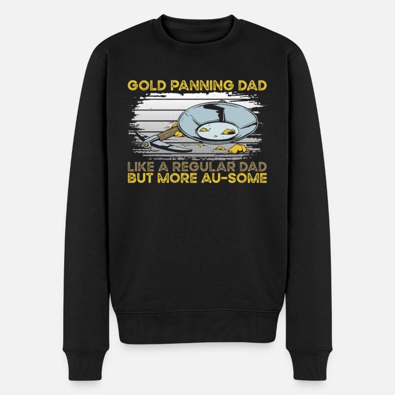 Gold Panning Dad - Männer Premium Bio Pullover - Schwarz