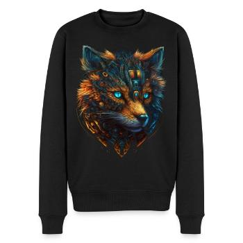 Fuchs Fantasie Tiermotiv Roboter Geschenk Tier - Männer Premium Bio Pullover - Schwarz - Vorne - Nico (187cm)