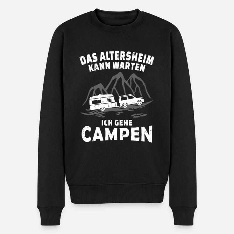 Camping Wohnwagen Rentner Ruhestand - Männer Premium Bio Pullover - Schwarz
