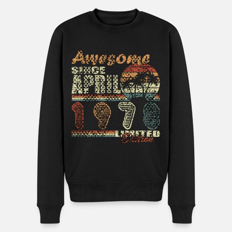 April 1978. Geburtstag April 1978. Geschenk 1978. - Männer Premium Bio Pullover - Schwarz
