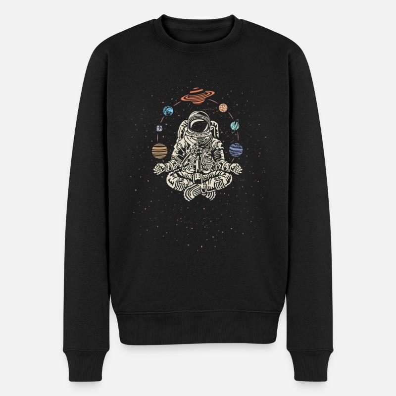 Yoga-Lehrer Rakete Astronaut - Männer Premium Bio Pullover - Schwarz