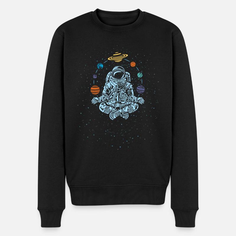 Zukünftiger Astronaut Meditation - Männer Premium Bio Pullover - Schwarz
