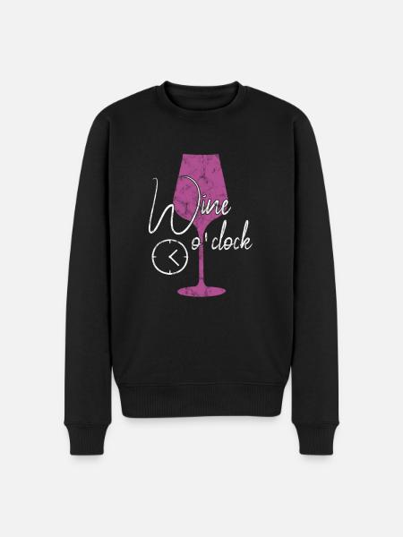 Wine time funny saying - Men's Premium Organic Jumper - black