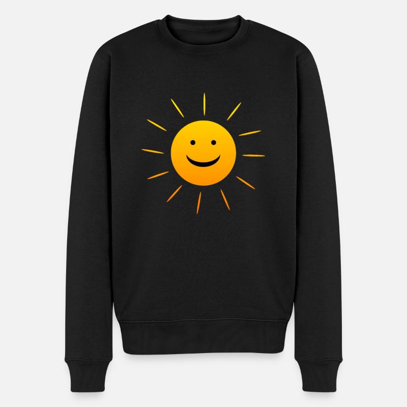 Sonne gute Laune - Männer Premium Bio Pullover - Schwarz