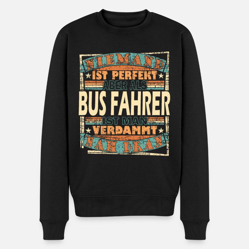 Busfahrer Bus Geschenk Geschenkidee Herren Mann - Männer Premium Bio Pullover - Schwarz