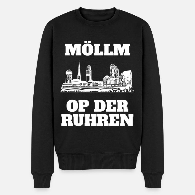 Möllm op der Ruhren Mülheim an der Ruhr Ruhrpott - Männer Premium Bio Pullover - Schwarz
