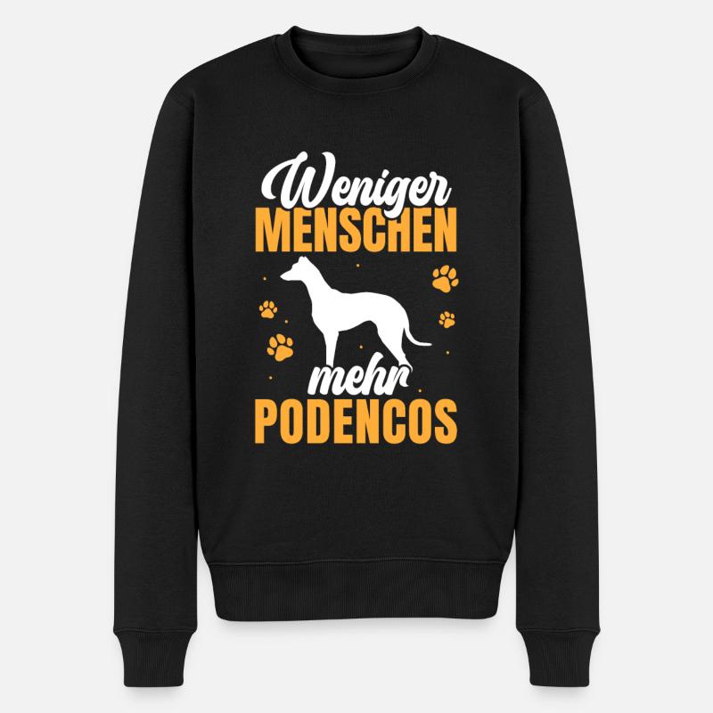 Mehr Podencos spanischer Windhund - Männer Premium Bio Pullover - Schwarz