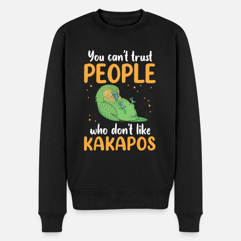 Kakapo nicht trauen flugunfähiger Papagei Kakapo - Männer Premium Bio Pullover - Schwarz