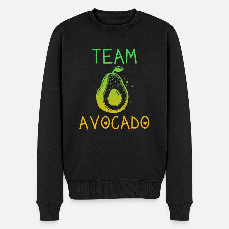 Team Avocado - Männer Premium Bio Pullover - Schwarz