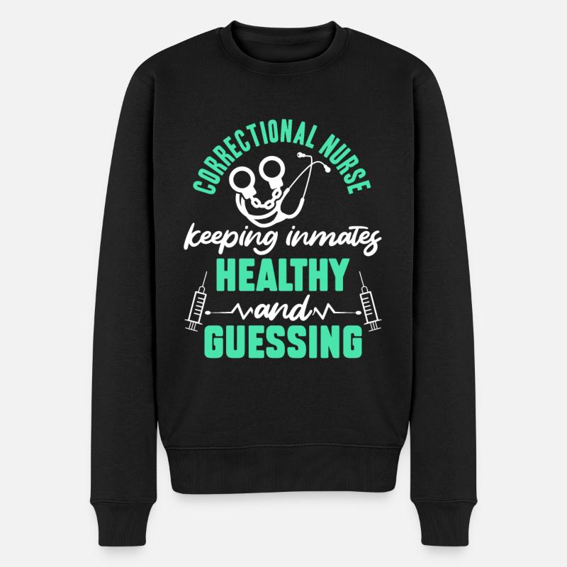 Justizvollzugsschwester Krankenpflege - Männer Premium Bio Pullover - Schwarz