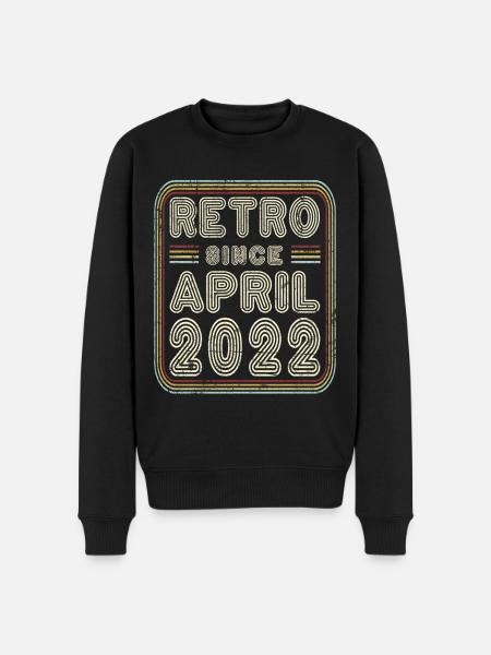 Birthday April 2022 Retro Gift - Men's Premium Organic Jumper - black