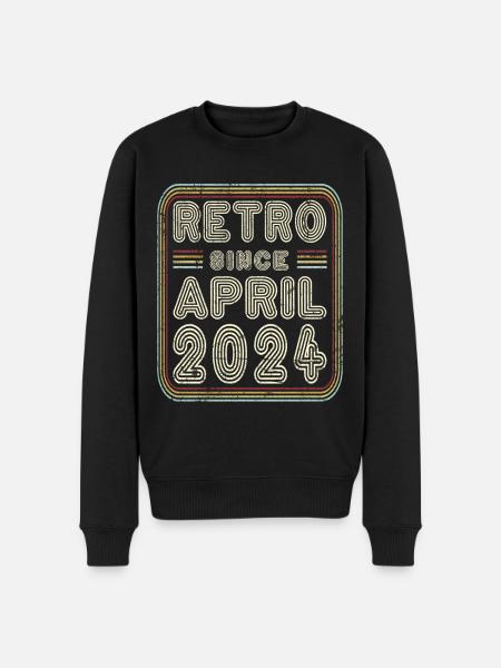 Birthday April 2024 Retro Gift - Men's Premium Organic Jumper - black