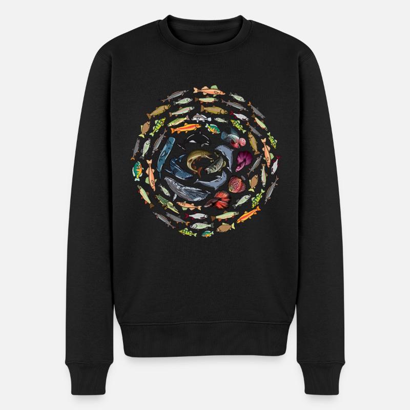 Fischsammler Freitauchen - Männer Premium Bio Pullover - Schwarz