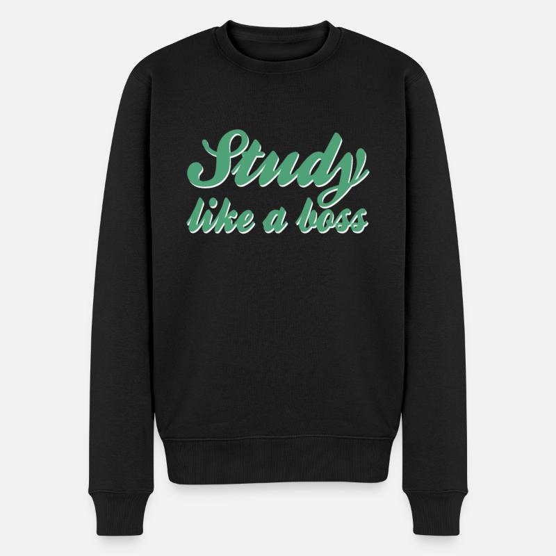Studieren Spruch - Männer Premium Bio Pullover - Schwarz