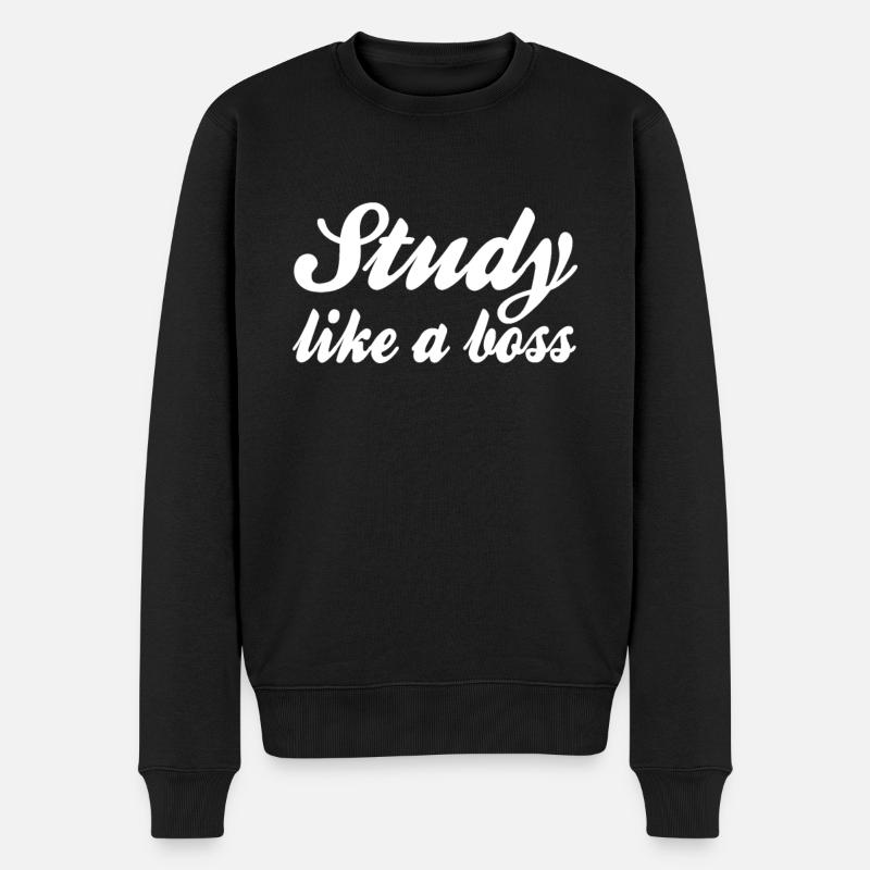 Studieren Spruch - Männer Premium Bio Pullover - Schwarz