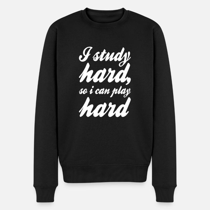Studieren Spruch - Männer Premium Bio Pullover - Schwarz