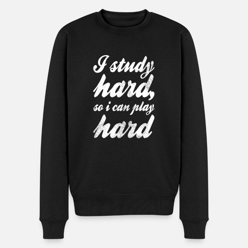 Studieren Spruch - Männer Premium Bio Pullover - Schwarz