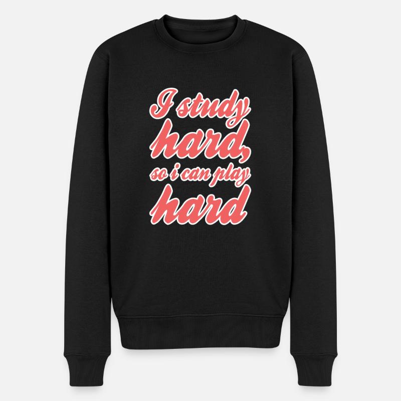 Studieren Spruch - Männer Premium Bio Pullover - Schwarz