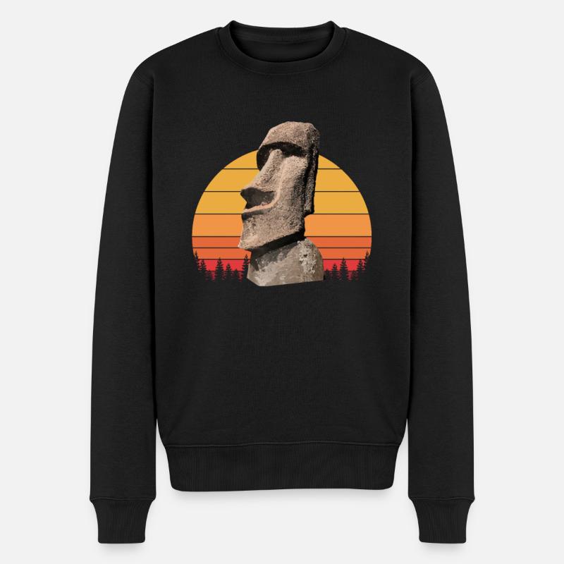île de pâques moai, île de Pascua île de Pâques - Pull Premium bio Homme - noir
