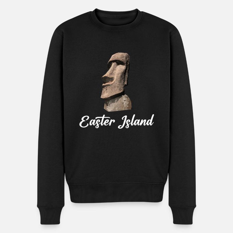 île de pâques moai, île de Pascua île de Pâques - Pull Premium bio Homme - noir