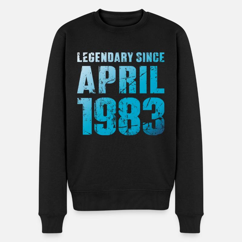 Legendär Seit April 1983 Geburtstag Geschenk - Männer Premium Bio Pullover - Schwarz