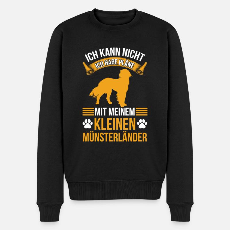 Ich habe Pläne mit meinem Kleiner Münsterländer - Männer Premium Bio Pullover - Schwarz