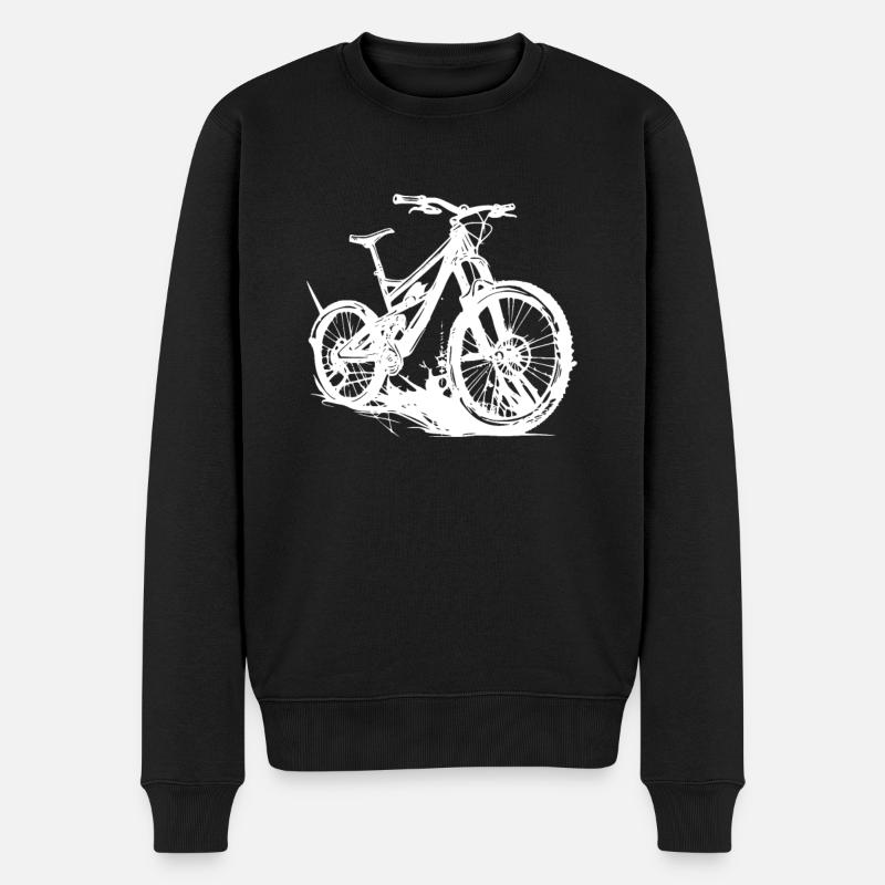 Mountainbike - Männer Premium Bio Pullover - Schwarz