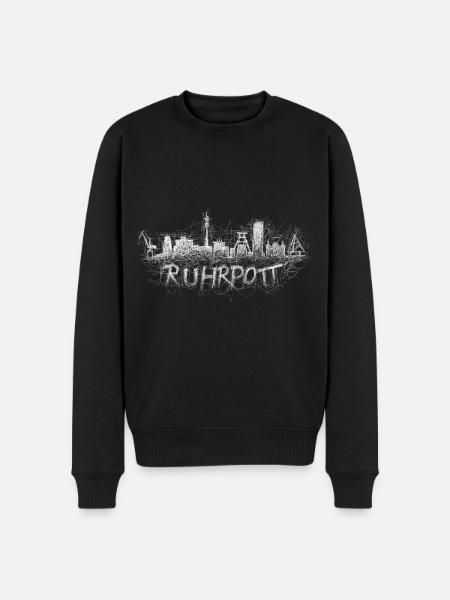 Ruhrpott Skyline - Männer Premium Bio Pullover - Schwarz