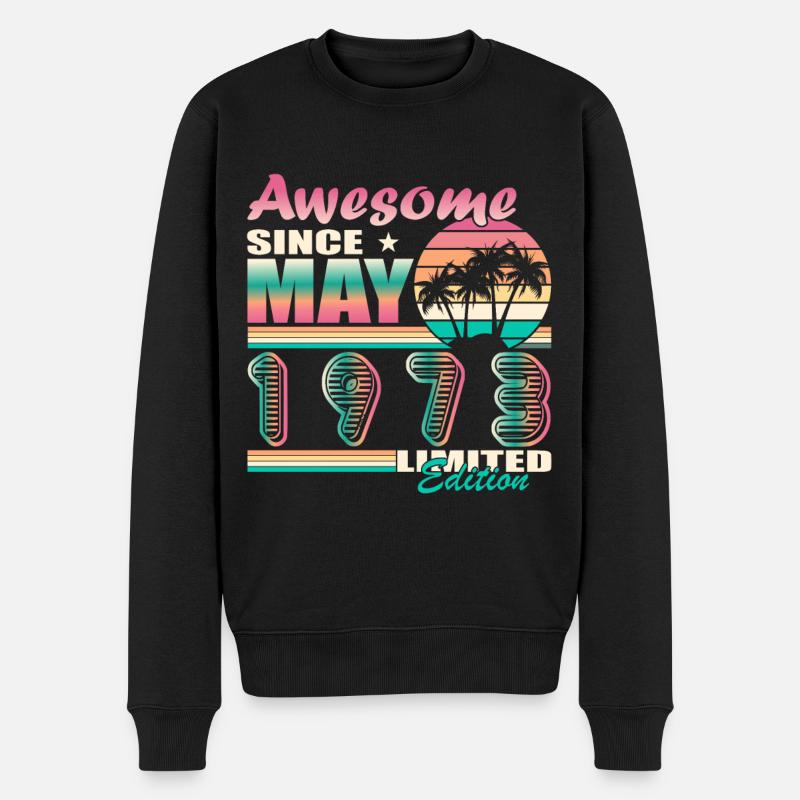 Né en 1973 Mai - Pull Premium bio Homme - noir