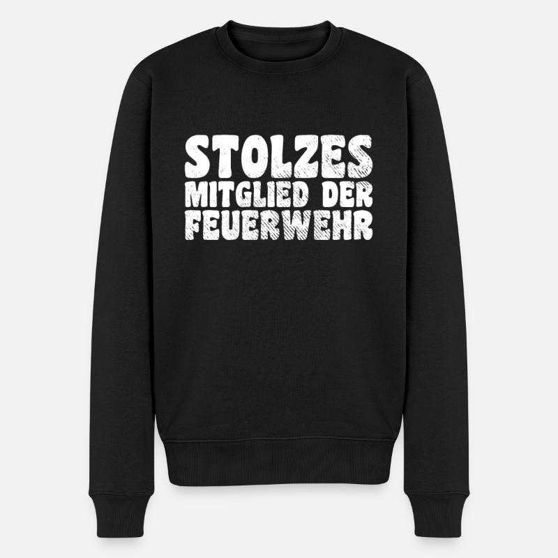 Mitglied der Feuerwehr - Männer Premium Bio Pullover - Schwarz