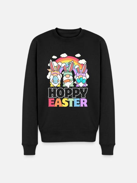 Hoppy Easter - Gnome Easter Eggs - Men's Premium Organic Jumper - black