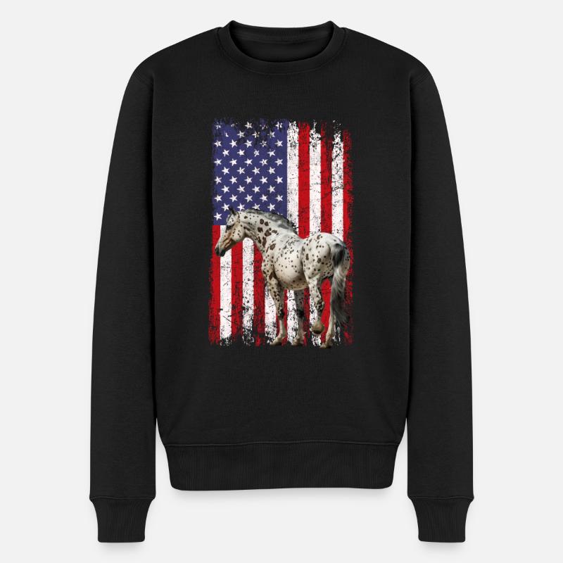 Cheval équestre Appaloosa - Pull Premium bio Homme - noir